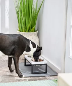 Frisco Marble Print Stainless Steel Double Elevated Dog Bowl -Dog Cat Corner 216017 PT7. SY630 V1605658336