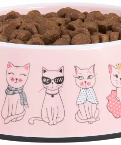 Frisco Pink Cute Cats Melamine Cat Bowl, 1.5 Cup -Dog Cat Corner 216043 PT2. SY630 V1591020680