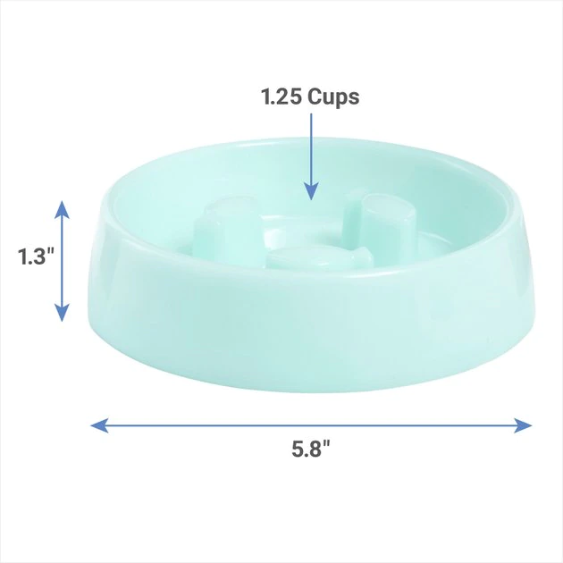 Frisco Fish Shaped Ridges Slow Feed Bowl, Light Blue, 1.25 cups 4 Frisco Fish Shaped Ridges Slow Feed Bowl, Light Blue, 1.25 cups - Image 2