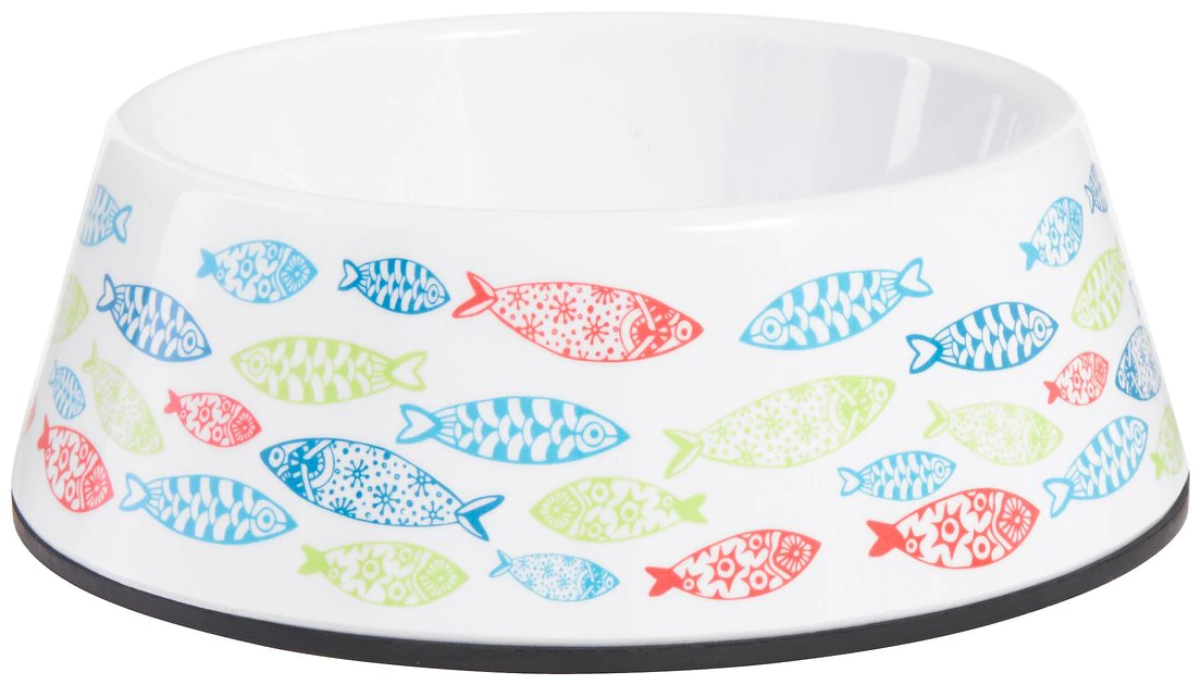 Frisco Colorful Fish Melamine Cat Bowl, 1.5 Cups 3 Frisco Colorful Fish Melamine Cat Bowl, 1.5 Cups