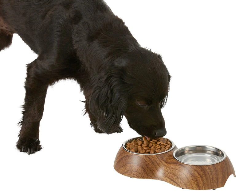 Frisco Double Stainless Steel Bowl, Wood Design, 0.75 Cup 8 Frisco Double Stainless Steel Bowl, Wood Design, 0.75 Cup - Image 6