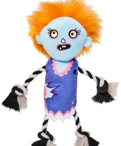 Frisco Zombie Girl Plush with Rope Squeaky Dog Toy