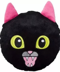 Frisco Black Cat Round Plush Squeaky Dog Toy