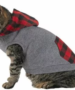 Frisco Plaid Dog & Cat Hoodie -Dog Cat Corner 223645 PT3. SY630 V1637729235
