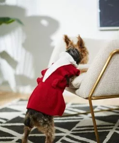 Frisco V Ruffle Dog & Cat Sweater Dress -Dog Cat Corner 223735 PT7. SY630 V1599921998