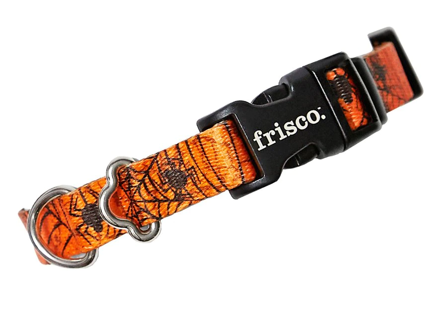Frisco Orange Cobwebs Polyester Dog Collar 3 Frisco Orange Cobwebs Polyester Dog Collar