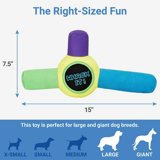 Frisco Retro Whack It! Ballistic Nylon Plush Squeaky Dog Toy 4 Frisco Retro Whack It! Ballistic Nylon Plush Squeaky Dog Toy - Image 2