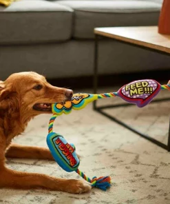 Frisco Retro Plush with Rope Squeaky Comic Book Bubble Dog Toy -Dog Cat Corner 230355 PT3. SY630 V1600973764