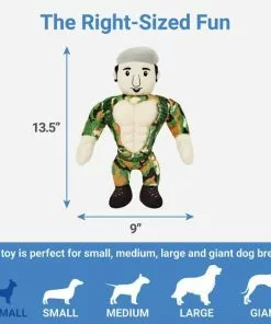 Frisco Retro Camo Hero Muscle Plush Squeaky Dog Toy -Dog Cat Corner 230375 PT1. SY630 V1599943559