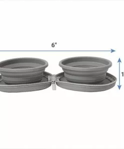 Frisco Travel Collapsible Silicone Dog & Cat Bowl, Gray -Dog Cat Corner 232062 PT6. SY630 V1605758273