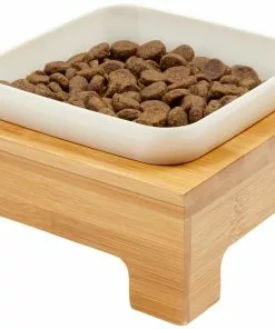 Frisco Square Melamine Dog & Cat Bowl with Bamboo Stand 10 Frisco Square Melamine Dog & Cat Bowl with Bamboo Stand -Dog Cat Corner 232072 PT1. SY630 V1605109311