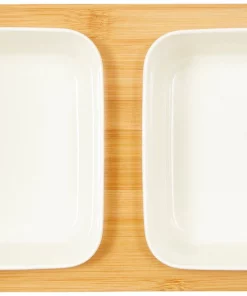 Frisco Square Melamine Dog & Cat Bowl Set with Bamboo Stand -Dog Cat Corner 232076 PT2. SY630 V1605110607