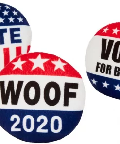 Frisco Plush Squeaky Voting Pins Dog Toy, 3 count