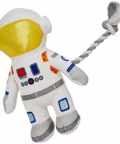 Frisco Ballistic Nylon Plush with Rope Squeaky Astronaut Dog Toy