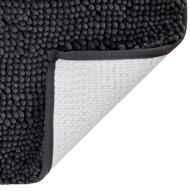 Frisco Microfiber Chenille Paw Print Dog & Cat Mat, Dark Gray 5 Frisco Microfiber Chenille Paw Print Dog & Cat Mat, Dark Gray - Image 3