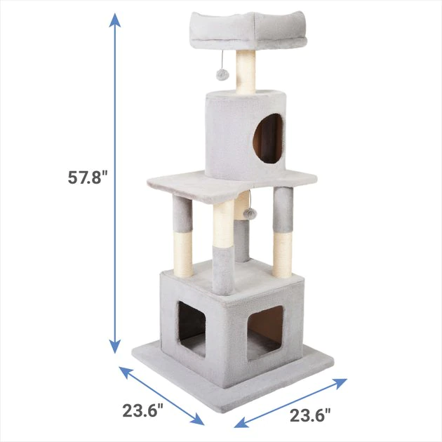 Frisco 54 in Faux Fur Cat Tree & Condo 4 Frisco 54 in Faux Fur Cat Tree & Condo - Image 2