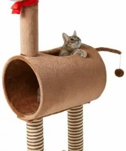 Frisco Holiday 52.3-in Reindeer Cat Scratching Post & Tunnel -Dog Cat Corner 236569 PT2. SY630 V1601334091