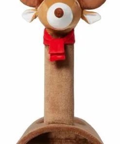 Frisco Holiday 52.3-in Reindeer Cat Scratching Post & Tunnel -Dog Cat Corner 236569 PT4. SY630 V1601340995