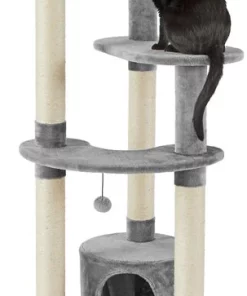 Frisco 59.5-in Heavy Duty Faux Fur Cat Tree & Condo -Dog Cat Corner 238156 PT2. SY630 V1616074732