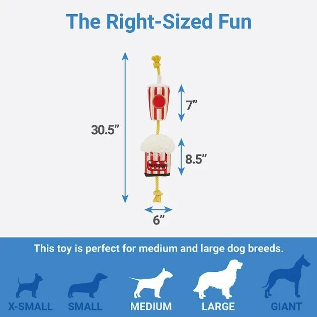 Frisco Zoomies & Chill Theatre Snacks Rope with Plush Squeaky Dog Toy 4 Frisco Zoomies & Chill Theatre Snacks Rope with Plush Squeaky Dog Toy - Image 2