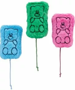 Frisco Zoomies & Chill Gummy Bear Plush Cat Toy with Catnip, 3 count