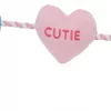 Frisco Candy Hearts Plush with Rope Squeaky Dog Toy