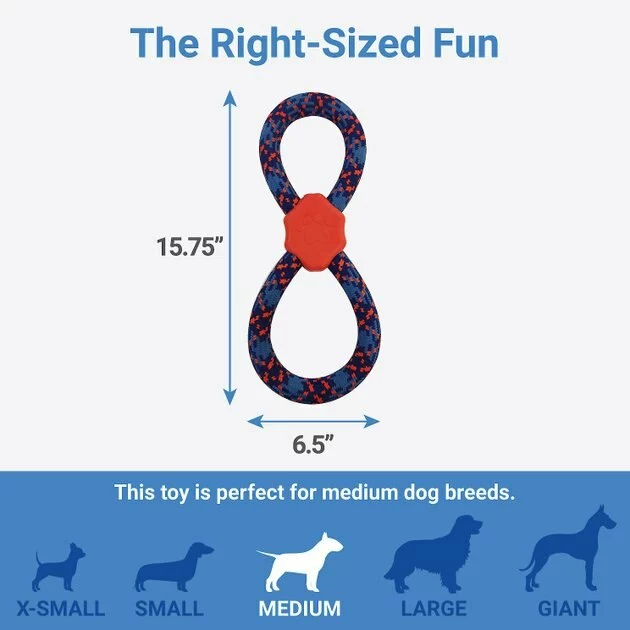 Frisco Figure 8 Rope Dog Toy, Blue & Red 4 Frisco Figure 8 Rope Dog Toy, Blue & Red - Image 2