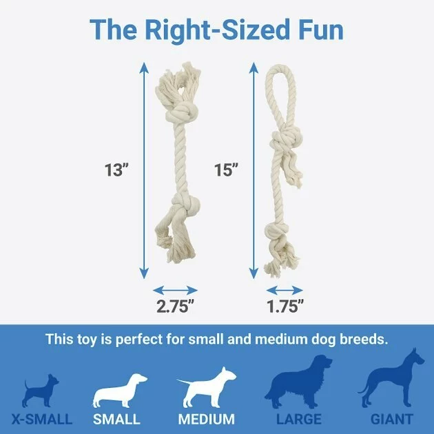 Frisco Double Knot Cotton Rope Dog Toy, 2 count 4 Frisco Double Knot Cotton Rope Dog Toy, 2 count - Image 2