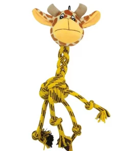 Frisco Giraffe Rope Squeaky Dog Toy