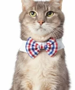 Frisco Plaid Dog & Cat Bow Tie, Red & Blue -Dog Cat Corner 248722 PT2. SY630 V1614031619