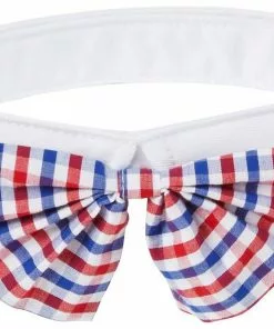 Frisco Plaid Dog & Cat Bow Tie, Red & Blue -Dog Cat Corner 248722 PT3. SY630 V1613762799