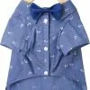 Frisco Anchor Print Chambray Dog & Cat Button Up Shirt -Dog Cat Corner 249104 MAIN. SY630 V1624619871
