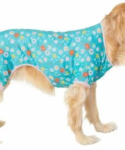 Frisco Teal Floral Dog & Cat Jersey PJs -Dog Cat Corner 249132 PT2. SY630 V1637674341