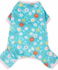 Frisco Teal Floral Dog & Cat Jersey PJs -Dog Cat Corner 249132 PT3. SY630 V1614006122