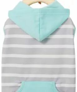 Frisco Striped Colorblock Dog & Cat Hoodie, Teal -Dog Cat Corner 249146 PT3. SY630 V1614374510