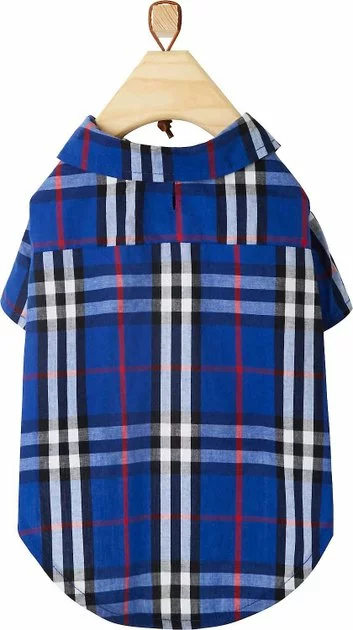 Frisco Plaid Dog & Cat Button Up Shirt, Navy Plaid 6 Frisco Plaid Dog & Cat Button Up Shirt, Navy Plaid - Image 4