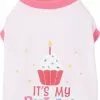 Frisco It's My Birthday & Cat T-Shirt, Pink -Dog Cat Corner 249255 MAIN. SY630 V1624619568