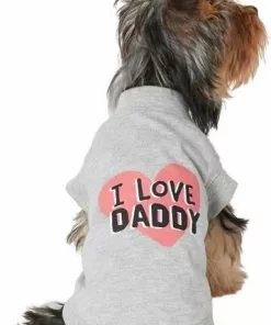 Frisco I Love Daddy Dog & Cat T-Shirt, Gray -Dog Cat Corner 249262 PT2. SY630 V1624600371
