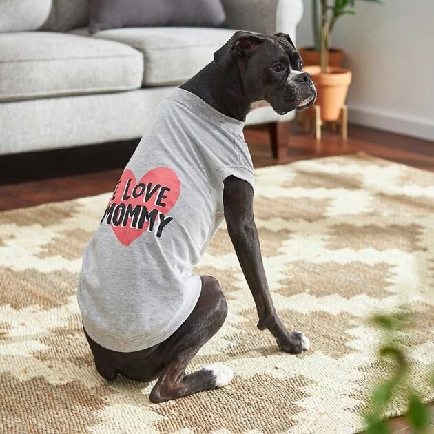 Frisco I Love Mommy Dog & Cat T-Shirt, Gray 7 Frisco I Love Mommy Dog & Cat T-Shirt, Gray - Image 5