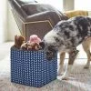 Frisco Square Collapsible Pet Toy Storage Bin, Navy Herringbone -Dog Cat Corner 250566 MAIN. SY630 V1615242445