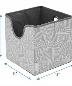 Frisco Square Collapsible Pet Toy Storage Bin, Gray Basket Weave -Dog Cat Corner 250568 PT2. SY630 V1613773607