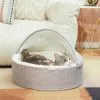 Frisco Hooded Zipper Cat & Dog Covered Bed, Gray Basket Weave -Dog Cat Corner 251236 MAIN. SY630 V1615570044