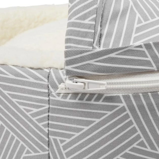 Frisco Hooded Zipper Cat & Dog Covered Bed, Gray Basket Weave 9 Frisco Hooded Zipper Cat & Dog Covered Bed, Gray Basket Weave - Image 7