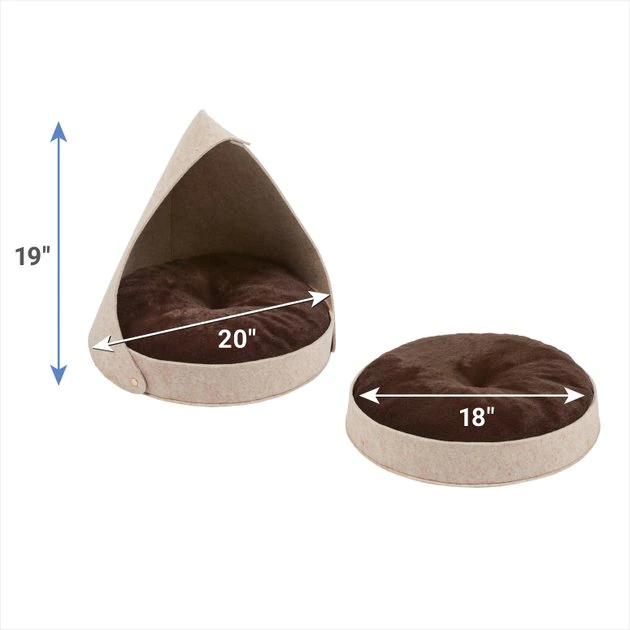 Frisco Felt Removable Hood Cave Cat & Dog Covered Bed 4 Frisco Felt Removable Hood Cave Cat & Dog Covered Bed - Image 2