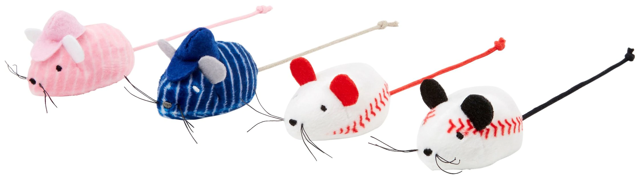 Frisco Baseball Mice Cat Toy, 4 count 3 Frisco Baseball Mice Cat Toy, 4 count