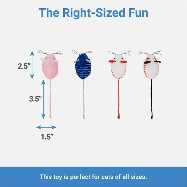 Frisco Baseball Mice Cat Toy, 4 count 4 Frisco Baseball Mice Cat Toy, 4 count - Image 2