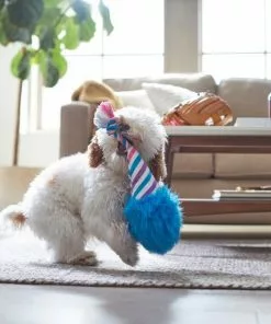 Frisco Baseball Cotton Candy Plush with Rope Squeaky Dog Toy -Dog Cat Corner 252750 PT5. SY630 V1615814567