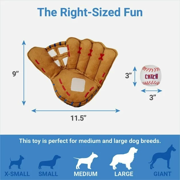 Frisco Baseball 2-in-1 Mit & Ball Dog Toy 4 Frisco Baseball 2-in-1 Mit & Ball Dog Toy - Image 2