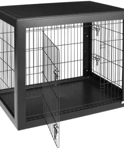 Frisco Double Door Furniture Style Dog Crate, Black -Dog Cat Corner 253027 PT3. SY630 V1635345779