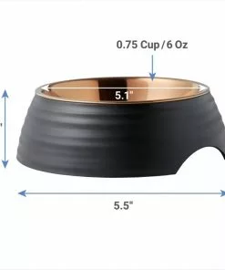 Frisco Matte Black Design Light Copper Stainless Steel Dog & Cat Bowl -Dog Cat Corner 253050 PT1. SY630 V1618857431